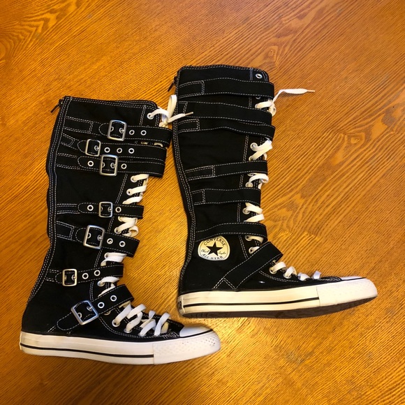 knee high converse with buckles